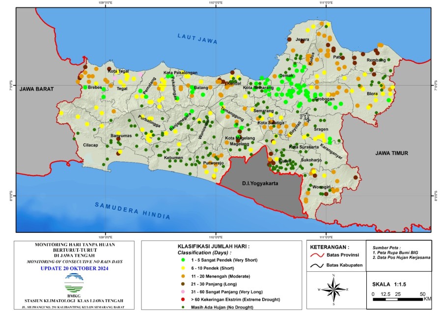 Prospek Cuaca Ekstrem 22-24 Oktober di Jawa Tengah