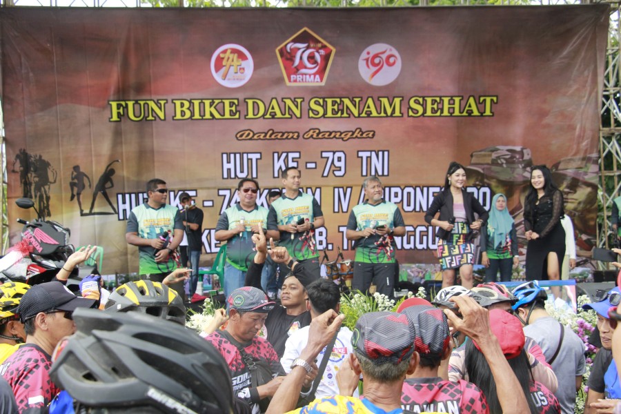 Kodim 0706/Temanggung Gelar Fun Bike dan Senam Sehat Meriah untuk Peringati HUT TNI