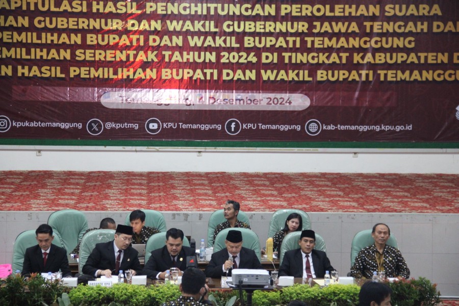 KPU Temanggung Sukses Gelar Rapat Pleno Terbuka Hasil Perhitungan Suara Pilkada 2024