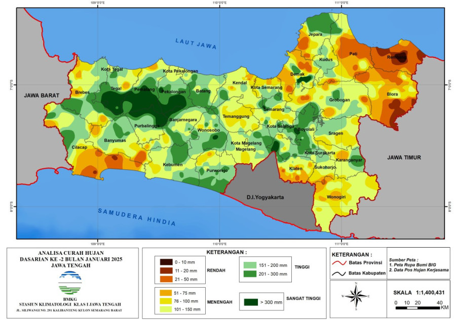 Hasil Monitoring HTH dan Analisis Curah Hujan Dasarian ke-2 Januari 2025