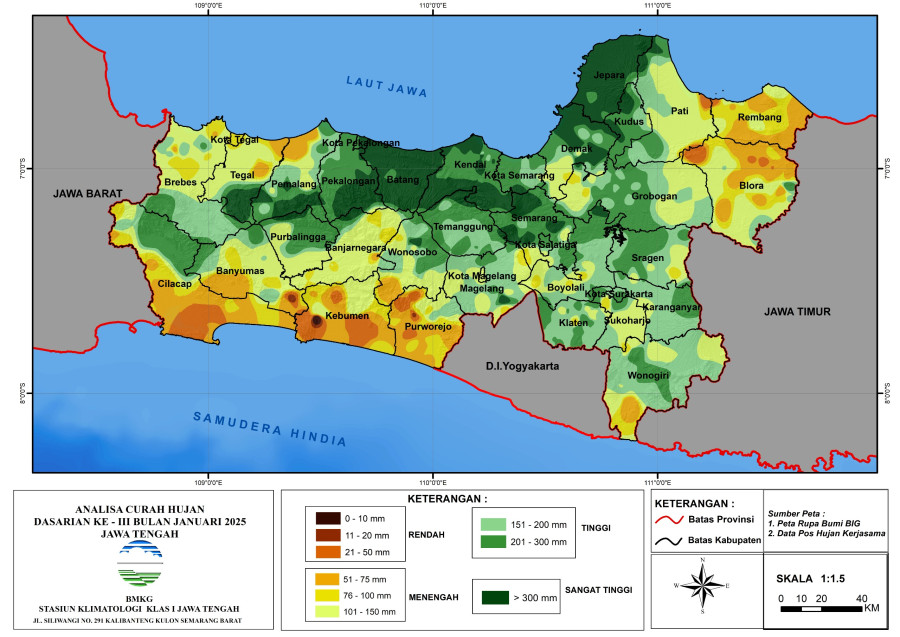 Hasil Monitoring HTH dan Analisis Curah Hujan Dasarian ke-III Januari 2025